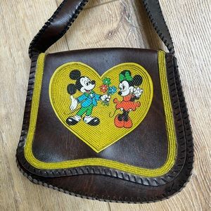 Vintage Disney Mickey and Minnie Leather Western Bag